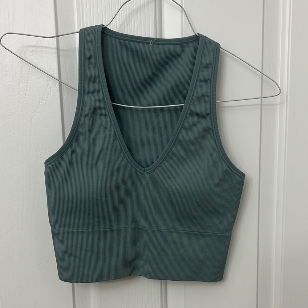 Athleta Gray Ribbed Top